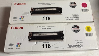 Genuine Canon 116 Toner Magenta and Yellow Sealed Boxes