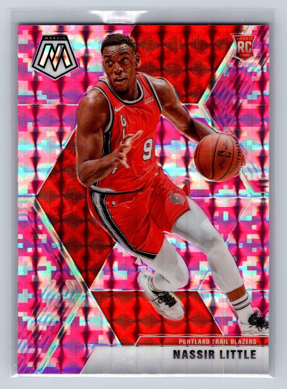 2019-20 Panini Mosaic #247 Nassir Little Camo Pink Portland Trail Blazers Rookie