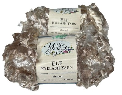 Yarn Bee Elf Eyelash Yarn Almond 2 Skiens 1.8 Oz 60.5 Yards Each Lot 