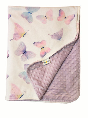 Honey Lemonade Butterflies Minky Dots Security Lovey Blanket 30'' X 38''