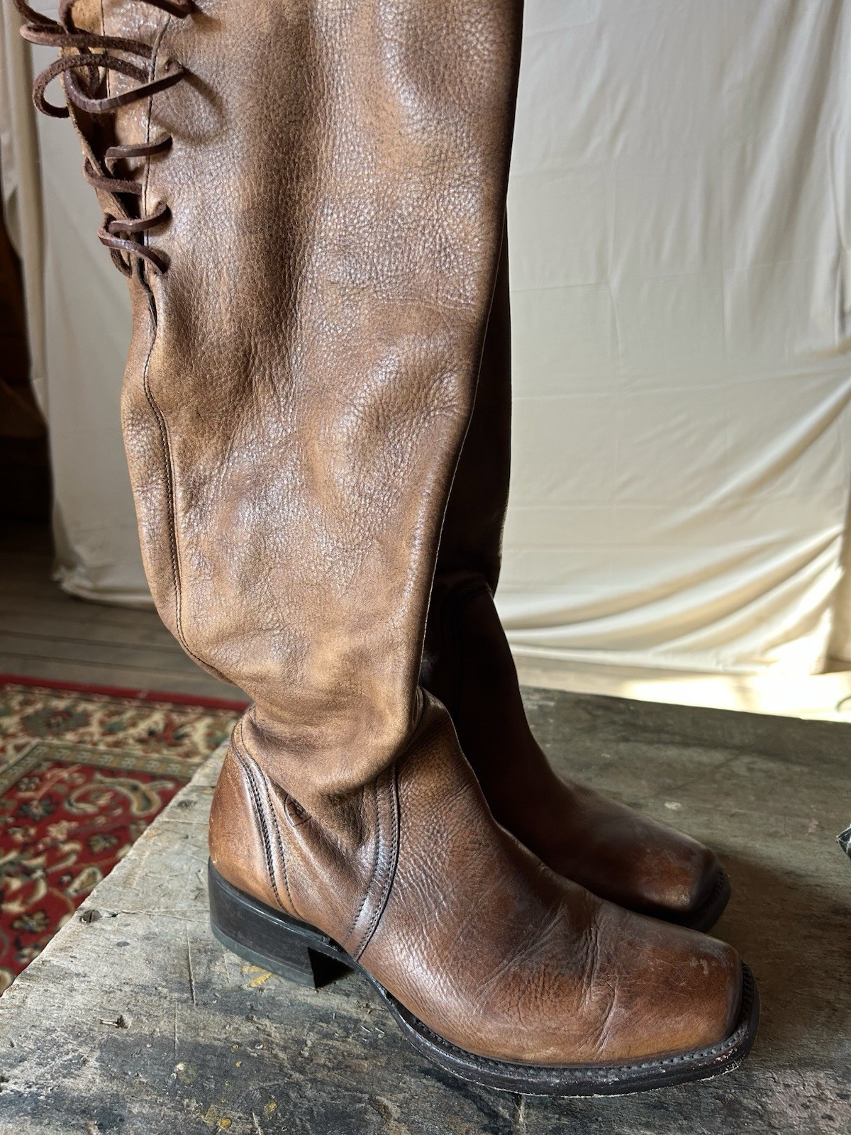 Ariat Womens Tall Leather Riding Boots with Lace-Up Front