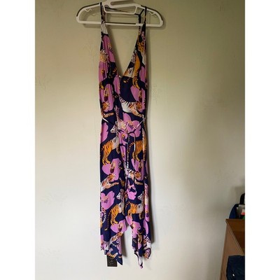 NWT Anthro Claire Colin Modal Midi Dress Tiger Floral Handkerchief Hem Small