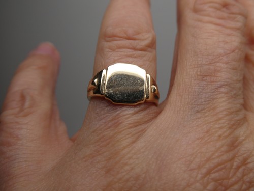 Vintage Solid 10k Yellow Gold Blank Signet (No Monogram) RING Size 6 - Picture 5 of 8