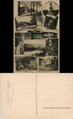 Baden-Württemberg greeting from the Black Forest multi-picture postcard sights 1920