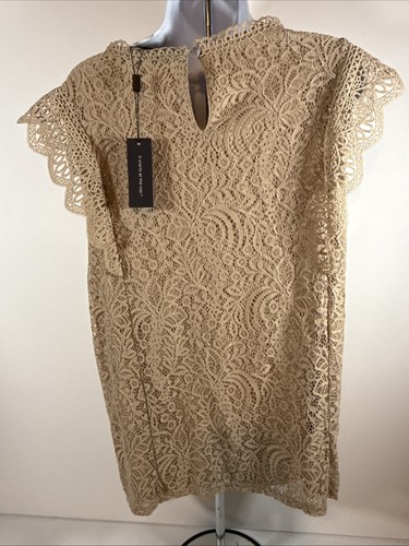 Cable & Gauge Lace Top Sleeveless Mock Neck Blouse Elegant Party 3X - Picture 5 of 10