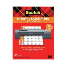 Scotch TP3854100 9" x 11.5" 3 mil Laminating Pouches - Gloss Clear (100/PK) New