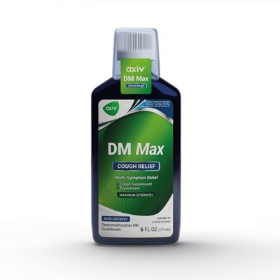 AXIV DM Max Liquid Cough & Cold Medicine Adults Mucus Relief 6 fl oz