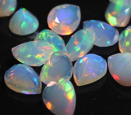 AAA Natural White Ethiopian Opal Pear Cut Loose Gemstone For Making All Jewelry - Picture 4 of 19
