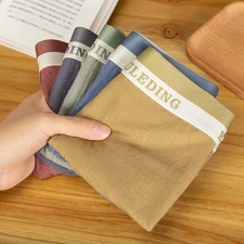 Men Cotton Jacquard Boxer Shorts Soft Comfortable Mid Waist Underwear Trunks