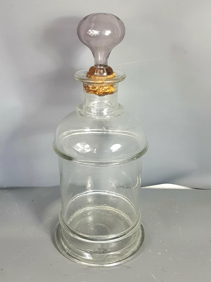 Grand flacon d'apothicaire verre soufflé  35x14 cm, XIXe siècle Très bon état SB - Photo 4/4