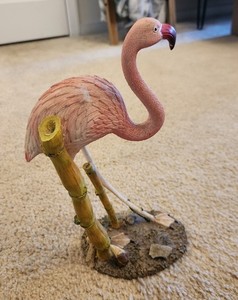 Pink Flamingo Statue Figurine Garden 12" Bird Decor