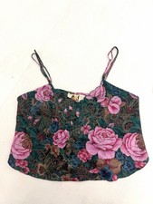 Vintage 90s Victoria's Secret Floral Cami Whimsigoth Dark Boho Gold Label Tag M