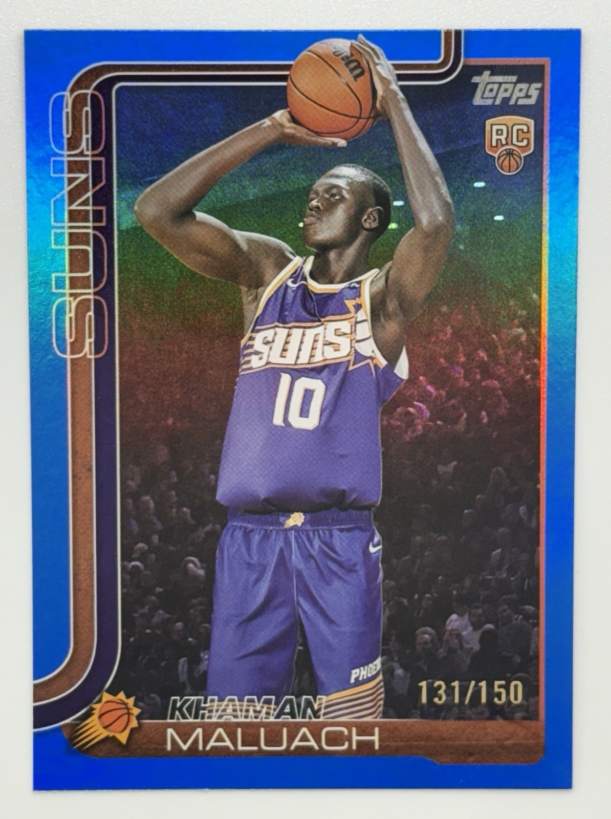 2025-26 Topps - Khaman Maluach #210 Blue Rainbow Foil /150 (RC)