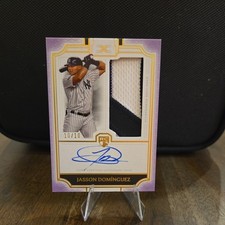 Jasson Dominguez RC 2024 Topps Definitive Game Used Patch Auto/10 NY Yankees RPA