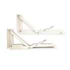 2 Pcs Stainless Steel Bracket Triangle Wall Foldable Brackets Shelf