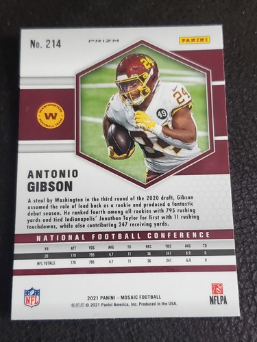 2023 Panini Mosaic NFL Football Antonio Gibson Honeycomb Prizm Commanders - Picture 2 of 2