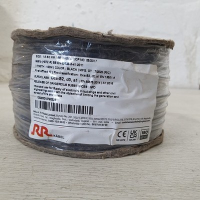 6491B Einzelader Litze Elektro-Rohrkabel schwarz 1,5 mm² 100 m