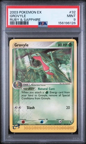 2003 POKEMON EX RUBY & SAPPHIRE #32 GROVYLE PSA 9