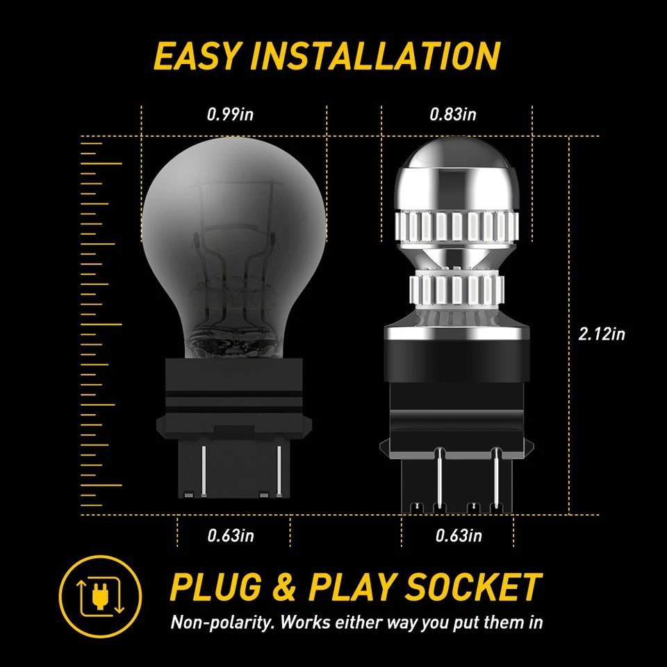 Duradero 2* 3157 3356 LED freno/cola/señal de giro trasera bombilla roja lámpara de estacionamiento Foto 4 de 4