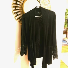 Inc-international-concepts Women's Black lace accents Cardigan