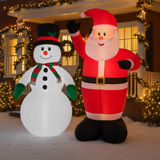 Weihnachtsdeko Weihnachtsmann Schneemann 120 / 240 cm Santa Christmas Außen LED