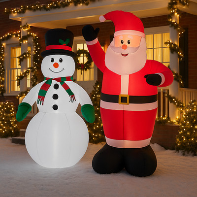 Weihnachtsdeko Weihnachtsmann Schneemann 120 / 180 / 240 cm Christmas Außen LED