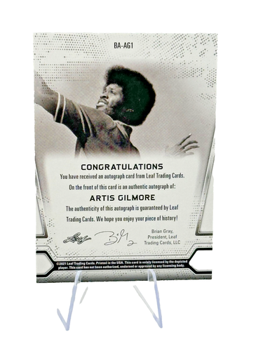2021 Leaf Multi-Sport Gold Autograph Auto #BA-AG1 Artis Gilmore - Picture 2 of 2