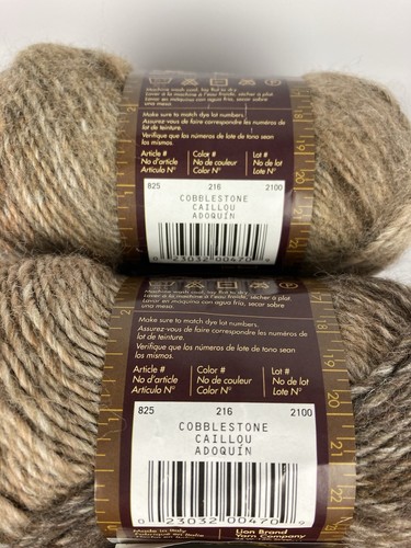 3 Skeins Lot Lion Brand Amazing Yarn COBBLESTONE Wool Blend-SAME DYE LOT - Picture 3 of 3