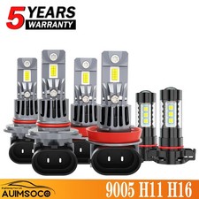 For GMC Canyon Denali Cab Pickup 2017-2021 6K LED Headlight + Fog Light Bulbs 6x