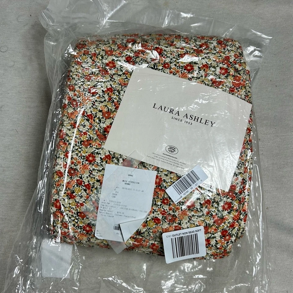 NUEVO Juego de Edredón Laura Ashley Loveston Terracota Floral Completo/Queen Foto 3 de 4