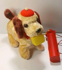 Vintage 1960s Japan Battery Operated Walking Dog Toy w Remote FOR PARTS/ REPAIR