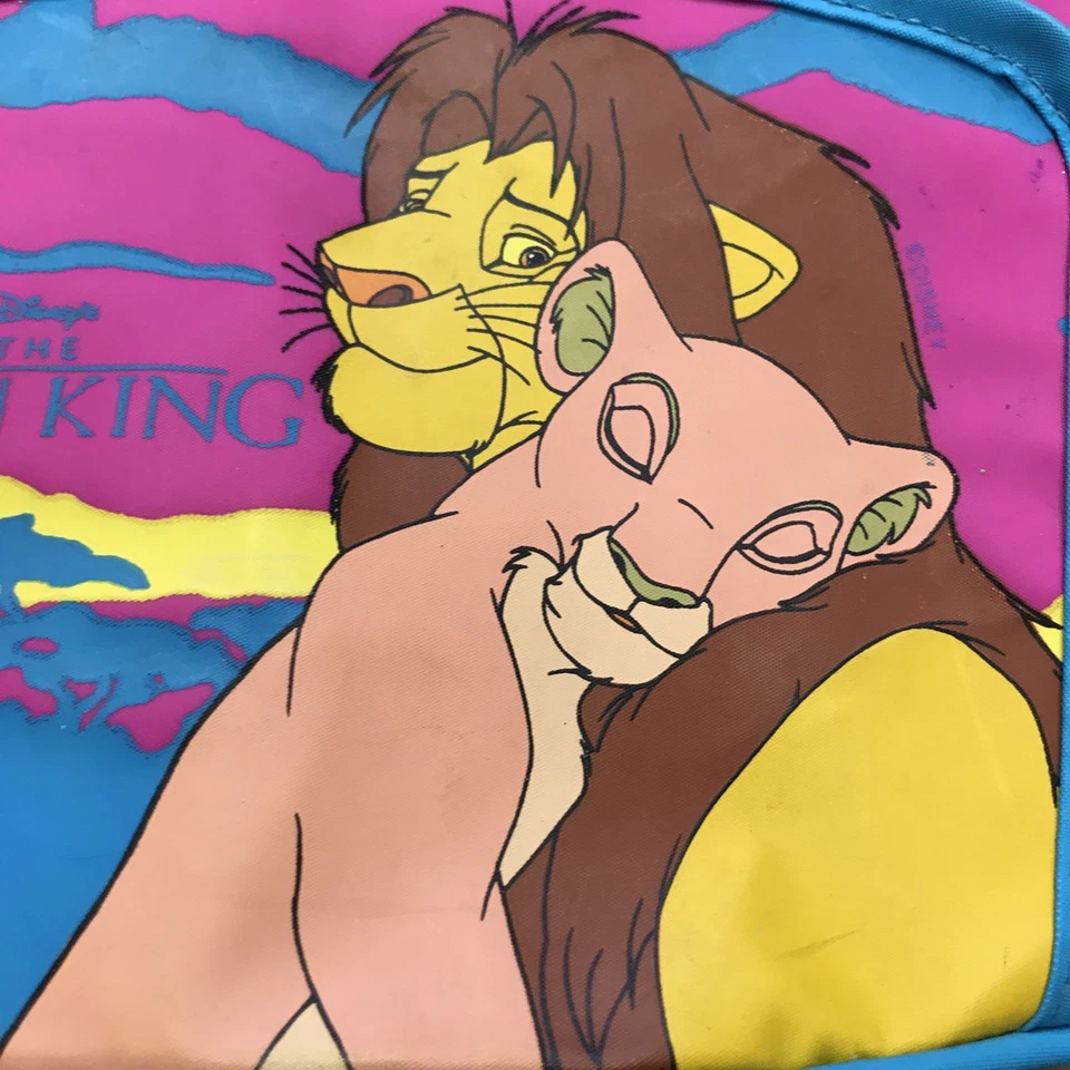 Cartera rosa vintage años 90 Disney Rey León Nala y Simba niñas niños - cremallera rota Foto 3 de 4