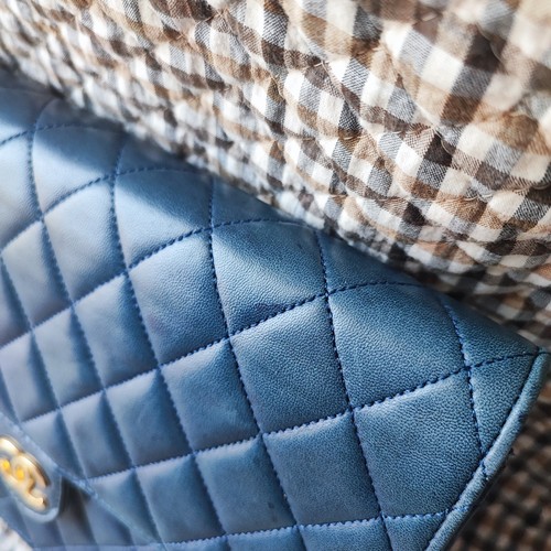 CHANEL Classic Matelasse Lambskin Shoulder Bag Navy Vintage Ext not recolored - Picture 5 of 12