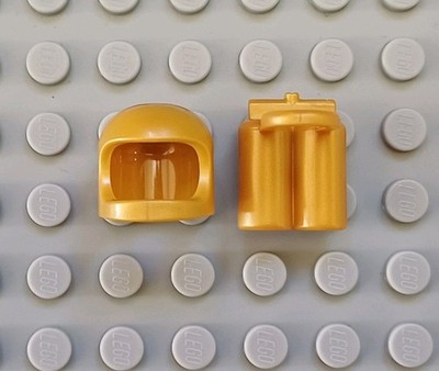Lego Space Pearl Gold Lufttank & Helm für Raumfahrer Minifigur aus Set 21358