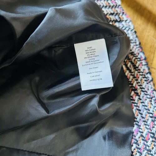Talbots Black Pink White Tweed Two-Piece Suit With Skirt & Jacket Sz 4 - Picture 8 of 15