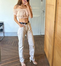Vintage MEN'S Pepe Jeans Beige Cotton Trousers   Classic 90s Straight-Leg Fit
