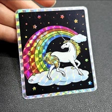Miss Midie Prism Midnight Rainbow Unicorn Die Cut Vending Sticker - My Artwork