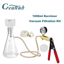 Filtration Buchner Funnel Kit Suction Flask Handle Vacuum Pump Filter Pap 1000ml