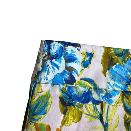 Falda Floral Review Talla 6 Rosa Azul Estampado Audaz Forrada Jardín Fiesta Retro - Imagen 3 de 8
