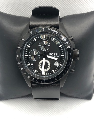 Fossil CH2601 Men Leather Analog Black 