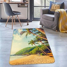 3D Beach Coconut Tree NAO7875 Game Rug Mat Elegant Photo Carpet Mat Fay