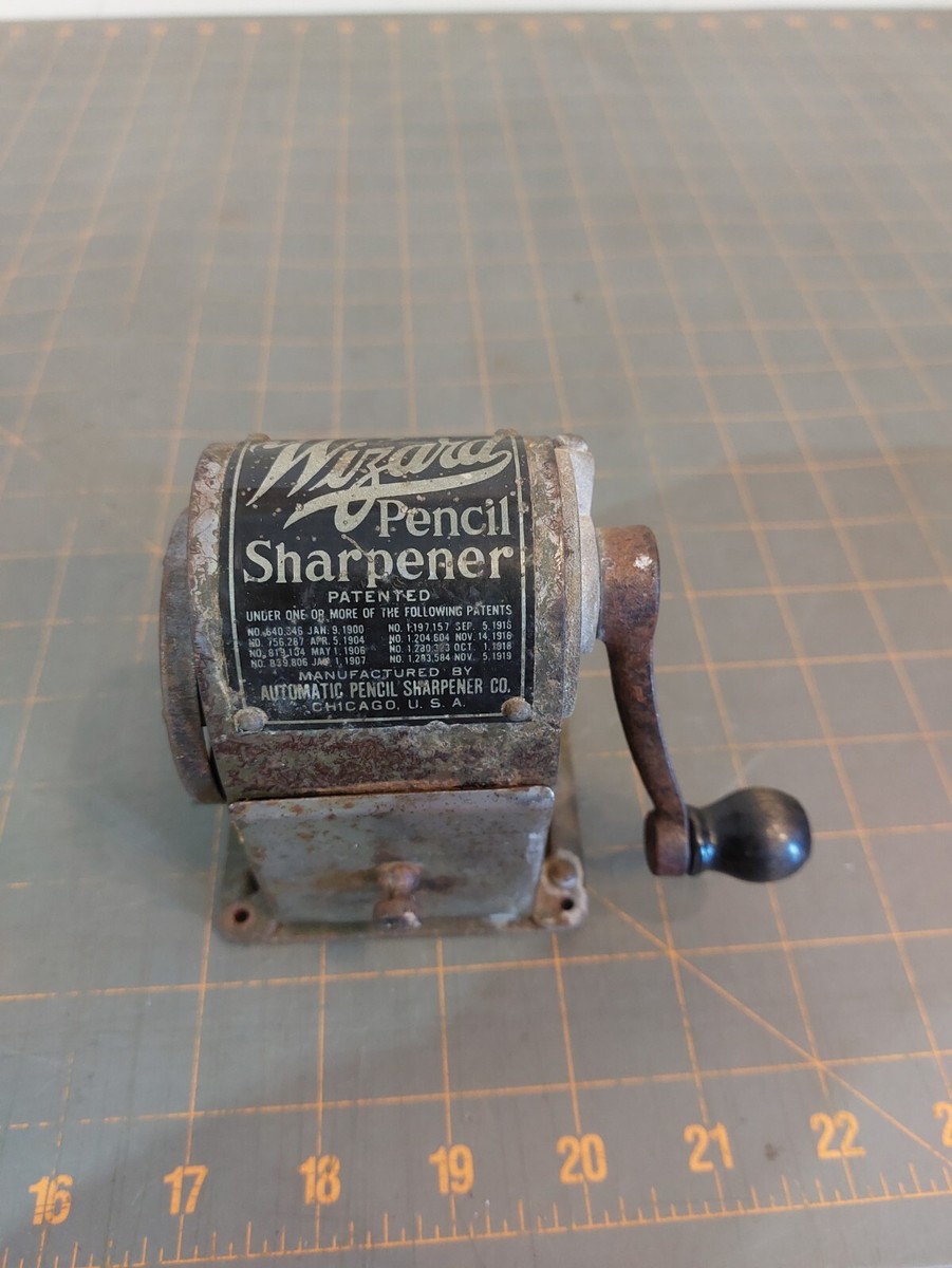 Antique WIZARD Pencil Sharpener Heavy Metal | eBay