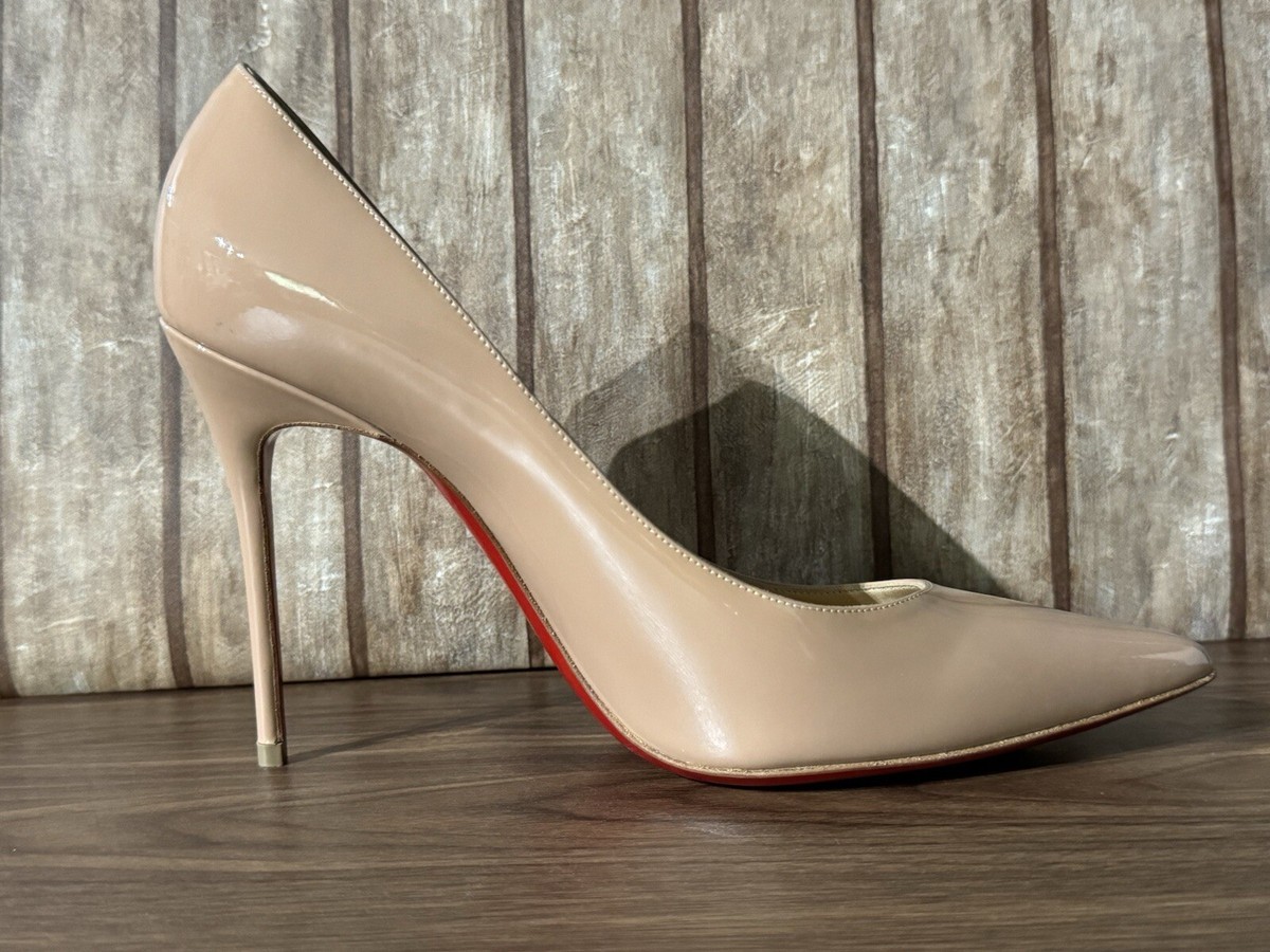 Christian Louboutin 100 Mm Pumps So Kate Patent Leather Nude Size