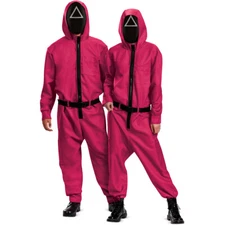 Disguise Licensed Squid Game Triangle Guard Jumpsuit Adult Unisex Costume 144279