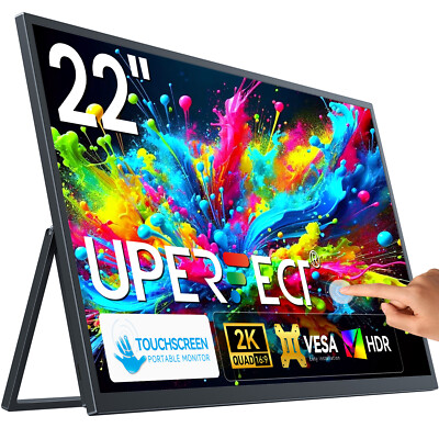 UPERFECT 22'' 2K Touchscreen Portable Larger Monitor Computer Screen Fresstanding