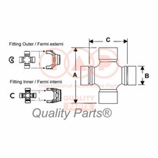 CROCIERA ALBERO TRASMISSIONE NISSAN King Cab D22 2.5 Di 4WD 2002-03> 308-13041