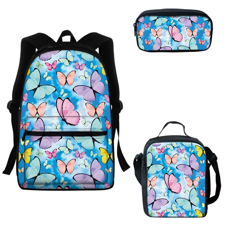 Backpack Fashion Student School Bag Space Print Computer Bag with Zipper