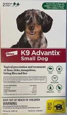 SMALL Dog Flea And Tick Killer - Elanco K9 Advantix - Small Dogs 4-10 LBS 2 Dose