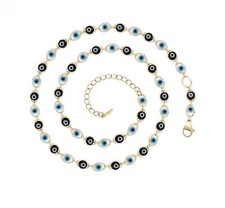 Blue Evil Eye Necklace 14k Gold Color Chain
