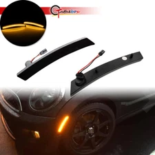 For MINI Cooper R50 R52 R53 02-08 LED Front Amber Side Marker Lights Smoked Lens